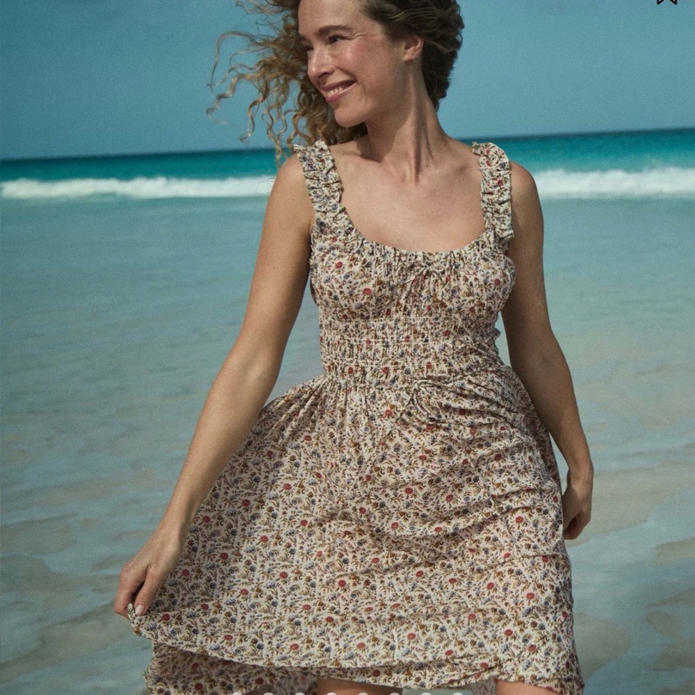 Doen Emmaretta Floral Maxi Dress in Cream and Red